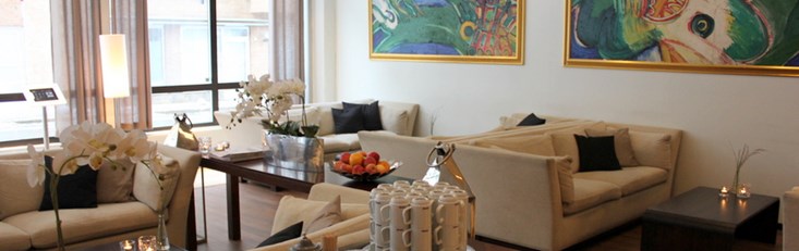The lobby at First Hotel Strand
