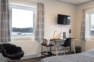 Superior Dobbeltrom Hotel Søma Nuuk. Bilde.