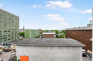 Utsikt fra To roms hotell leilighet Ydre Österbro. Bilde.