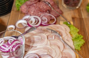 Salami frokostbuffe. Bilde.